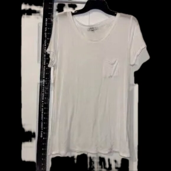Love J White Crew Neck Tee pocket front cotton modal soft ! - Picture 5 of 9